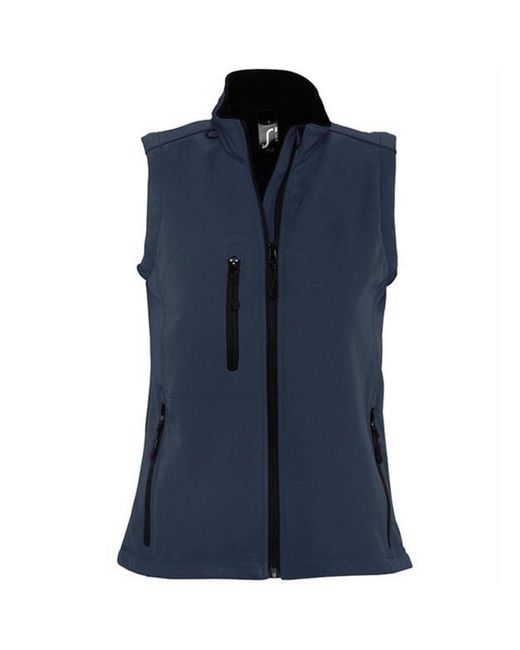 Sol's Blue Ladies Rallye Soft Shell Bodywarmer Jacket (French)