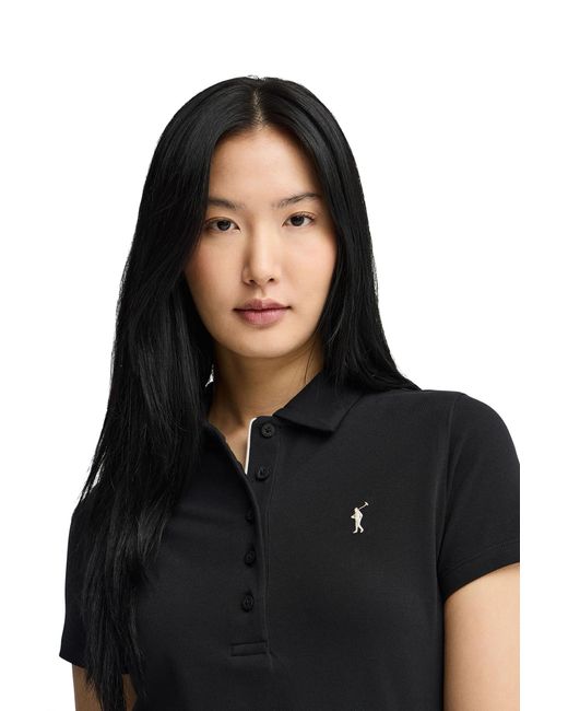 POLO CLUB Black Short Sleeve Neck Dress Dress2