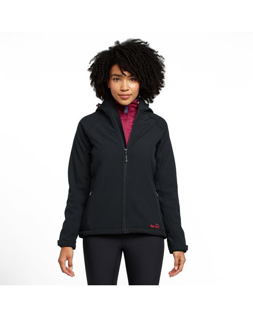 Peter Storm Black Technical Hooded Water Resistant Softshell Jacket For Walking And Hiking