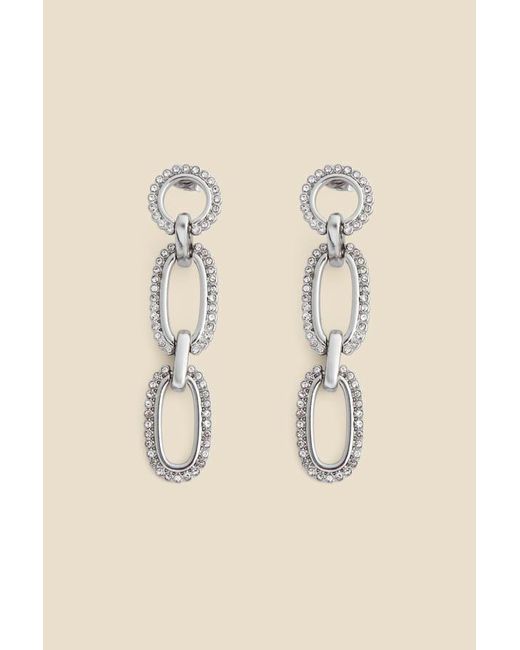 Sosandar Natural Diamante Chain Link Drop Earrings