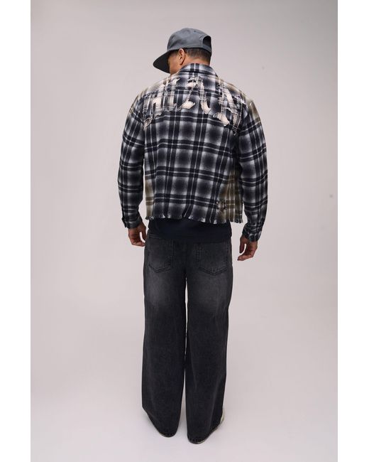 BoohooMAN Black Baggy Rigid Bleach Washed Denim Jeans for men