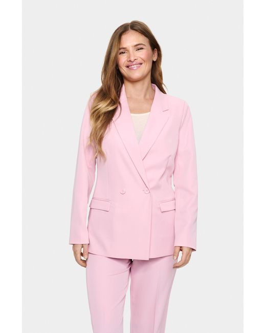 Saint Tropez Blazer Regular Fit Peach in het Pink