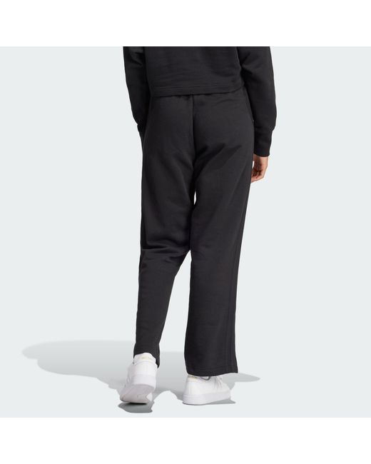 Adidas Black All Szn French Terry 3-Stripes Straight Leg Pants