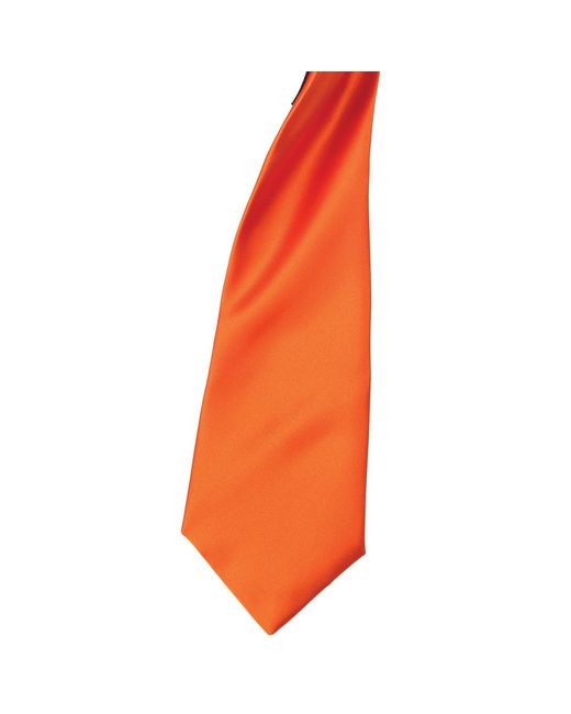 PREMIER Orange Colours Satin Clip Tie (Pack Of 2) (Terracotta) for men