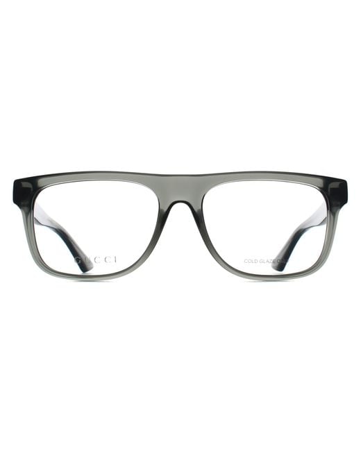 Gucci Brown Rectangular Shiny Transparent Gg1117O for men