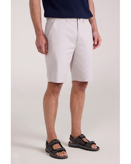 Mountain Warehouse White 'Woods' Chino Shorts Breathable Comfortable Regular Fit Cotton for men