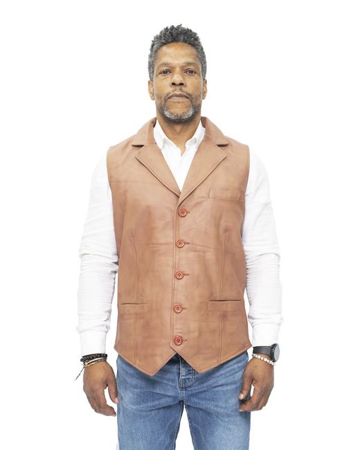 Infinity Leather Blue Smart Classic Waistcoat-Bristol for men