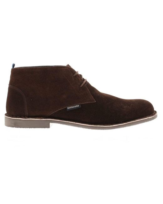 Lambretta Brown Desert Boots Oliver Suede Leather Lace Up for men