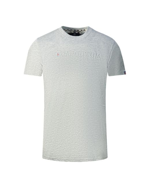 Aquascutum Gray Brand Embossed Logo T-Shirt for men
