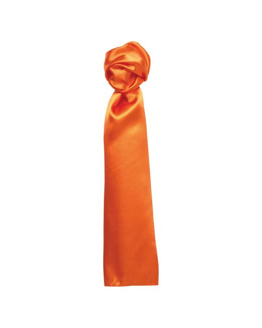 PREMIER Orange Satin Plain Polyester Scarf