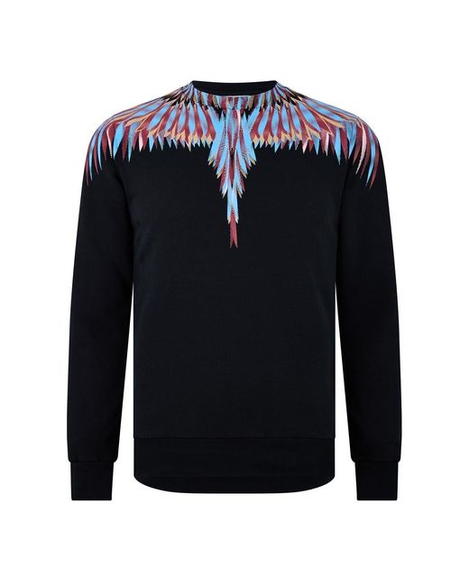 Marcelo Burlon Blue Regular Fit Long Sleeve Crew Neck Sweater for men