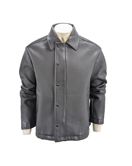 DIESEL Gray J-Dinos Biker Jacket Collared Winter Shirt for men