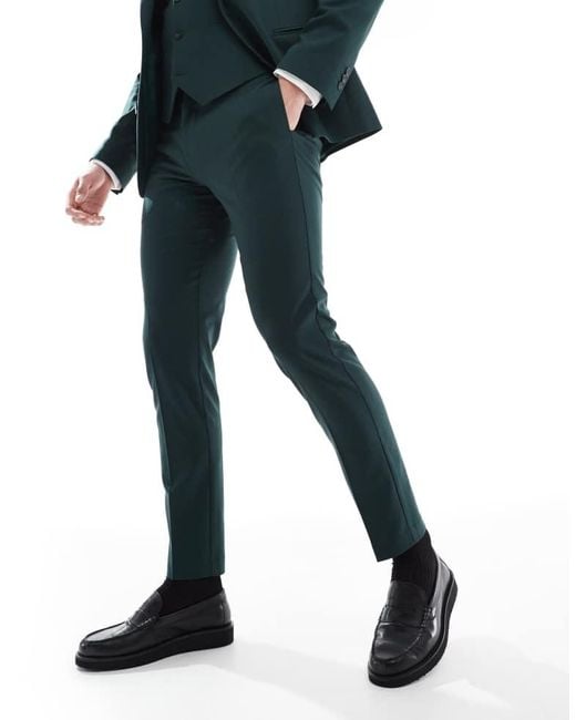 ASOS Blue Skinny Suit Trousers for men