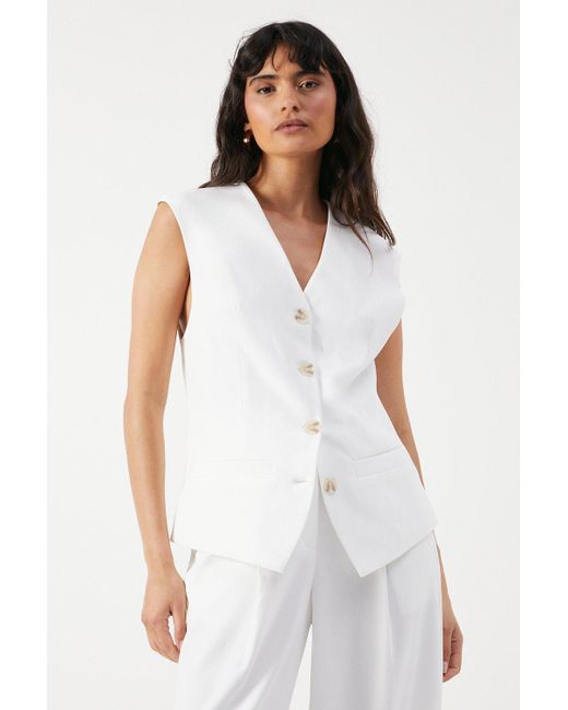 Warehouse White Premium Boxy Waistcoat