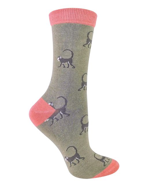 Miss Sparrow Gray Novelty Animal Soft Bamboo Breathable Socks