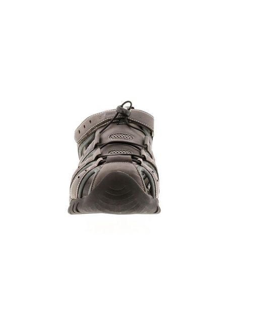 Wynsors Brown Walking Sandals Stone Closed Toe Fisherman Touch Fasten Toggle for men