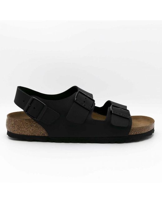 Birkenstock Black Milano Slippers Leather