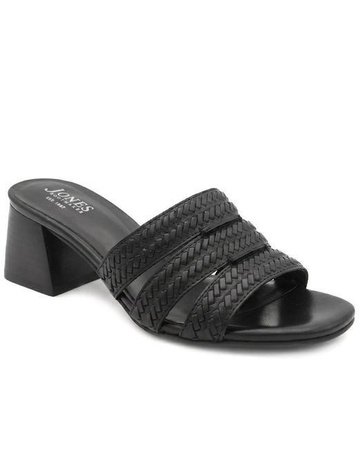 Jones Bootmaker Black Isaura Leather Heeled Mule Sandals