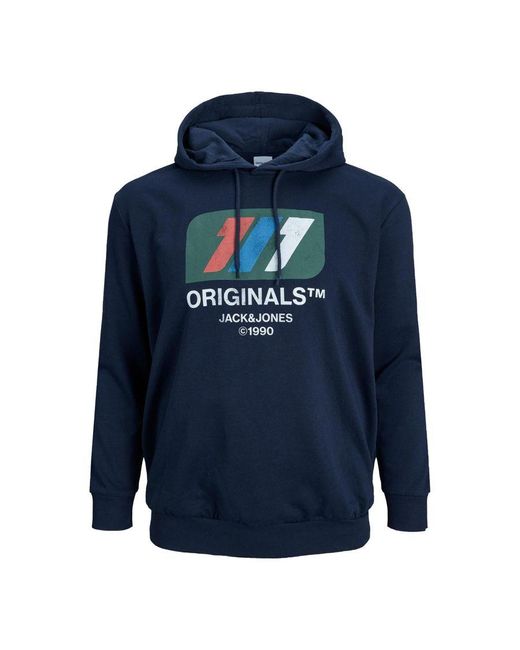 Jack & Jones Blue Plus Size Hoodie Big And Tall for men