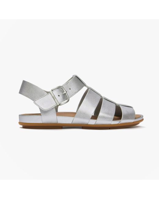 Fitflop White Gracie Leather Ankle Strap Sandals