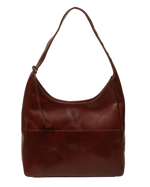 NiNa Amora Brown 'Giada' Conker Leather Tote Bag