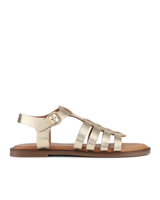 Jones Bootmaker Brown Hera Leather Strappy Buckled Sandals