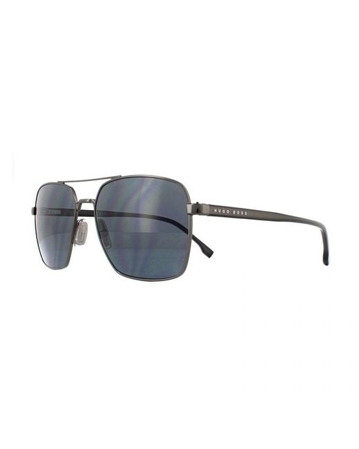 Boss Blue Sunglasses 1045/S V81 Ir Dark Ruthenium Metal (Archived) for men