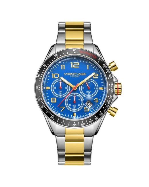 Anthony James Gray Hand Assembled Tachymeter Chrono Two Tone for men