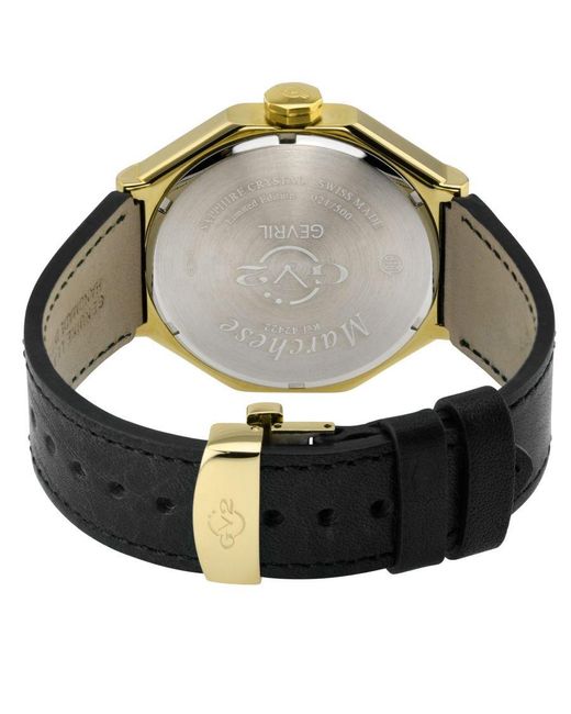 Gv2 Gray Marchese Swiss Quartz Dial, Genuine Handmade Italian Leather Watch for men