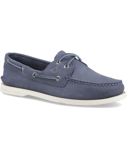 Sperry Top-Sider Authentic 2 Eye Herren Bootsschuhe Aus Dunkelblauem Leder in Blue für Herren