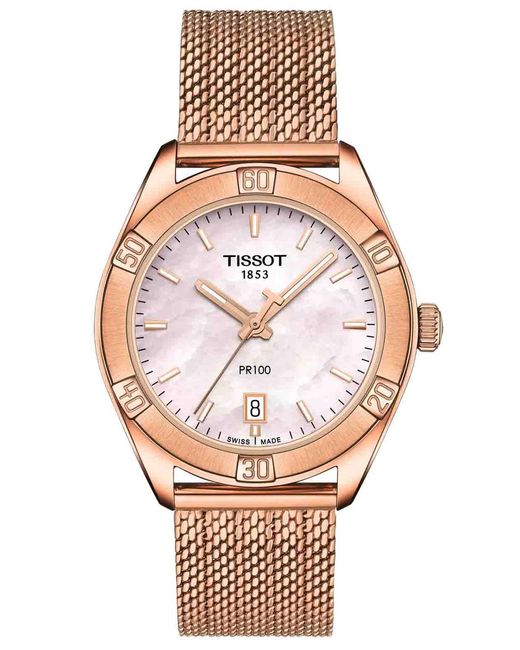 Tissot Pink Pr 100 Sport Chic Watch T1019103315100 Stainless Steel