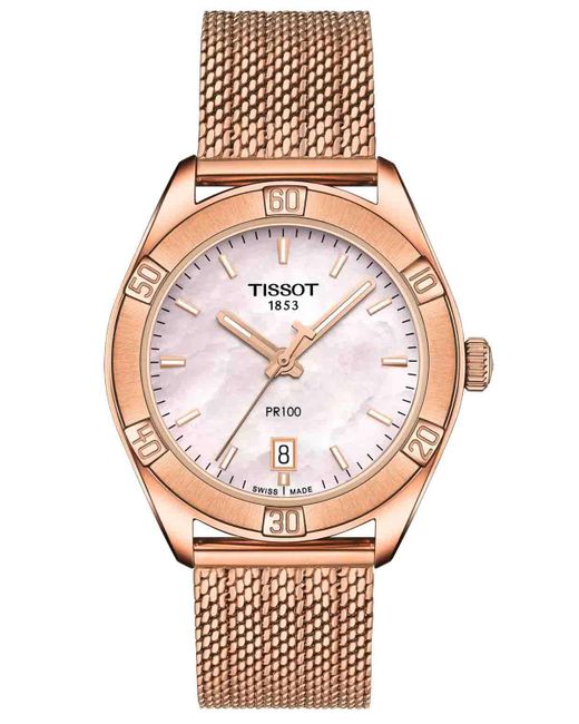 Tissot Pink Pr 100 Sport Chic Watch T1019103315100 Stainless Steel