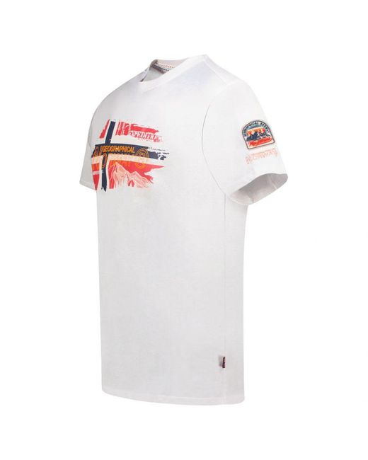 GEOGRAPHICAL NORWAY White Short Sleeve T-Shirt Sy1366Hgn for men