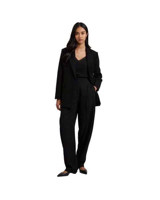 Ted Baker Black Kiolli Barrel Leg Trousers Viscose