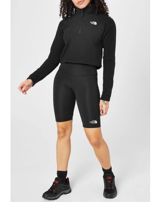 The North Face Black 100 Glacier Cropped ¼ Zip Fleece