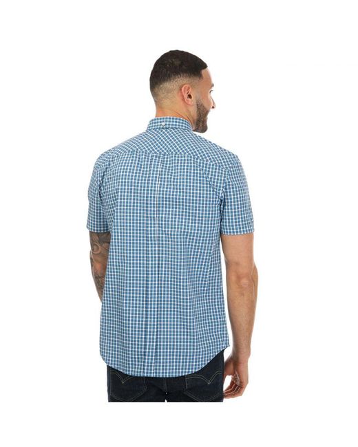 Ben Sherman Blue Short Sleeve Gingham Shirt for men
