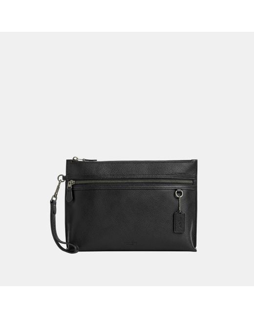 COACH Black Carry All Pouch for men