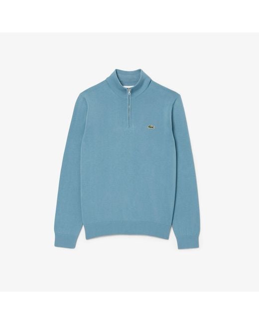Lacoste Sweater Met Hoge Hals En Rits In Blauw in het Blue voor heren