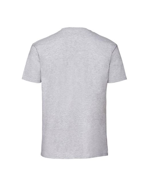 Fruit Of The Loom Gray Iconic Premium Ringspun Cotton T-Shirt (Heather) for men