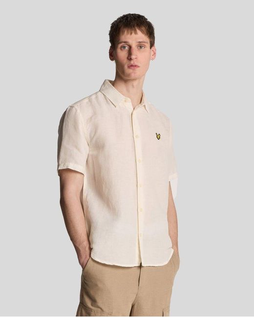 Lyle & Scott Natural Hemp Short Sleeve Shirt for men