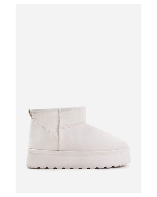Where's That From Gray Wheres 'Calla' Flatform Fur Lining Ankle Boot