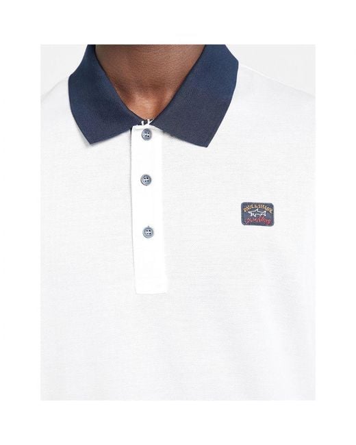 Paul & Shark White Logo Patch Organic Cotton Polo Shirt for men