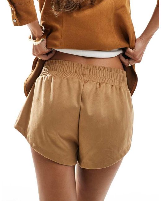 ASOS Brown Faux Suede Micro Shorts