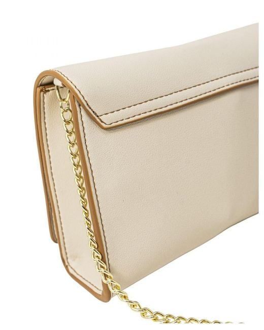 Moschino Natural Love Print Handbag With Clip Closure