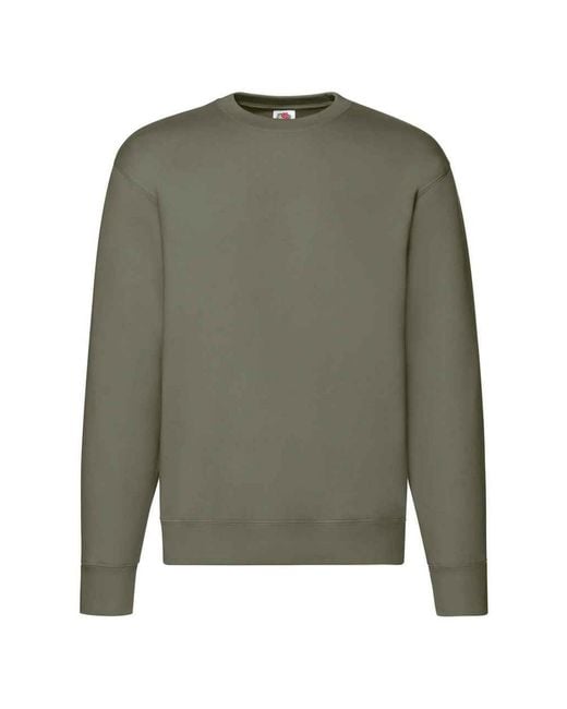 Fruit Of The Loom Premium Drop Shoulder Sweatshirt (klassieke Olijf) in het Green voor heren