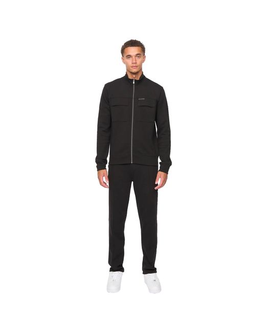 Duck and Cover Black Tames Full Zip Hoodie And Joggers Set for men