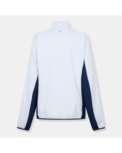 Head Blue Club Solid Patterned Full Zipper Track Jacket With Logo