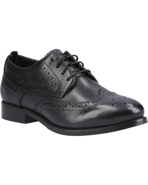 Hush Puppies Black Ladies Natalia Leather Brogues
