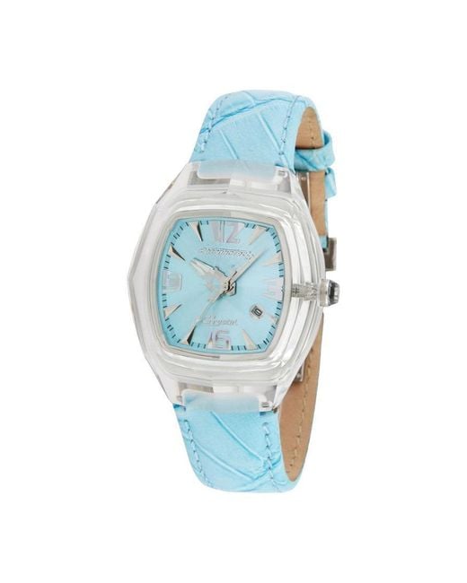 Chronotech Blue Leather Watch