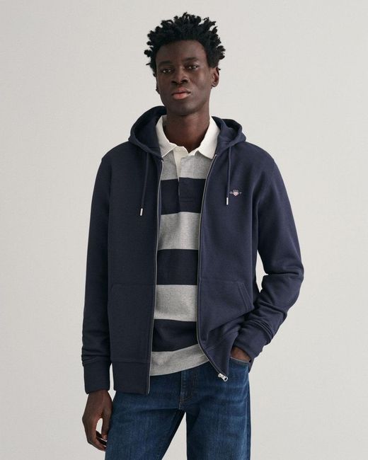 Gant Blue Reg Hied Fu Zip Weathirt An for men